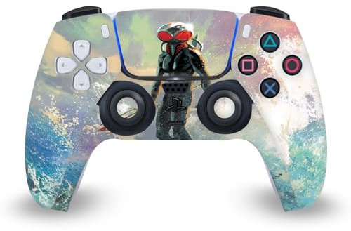 Head Case Designs sous Licence Officielle Aquaman DC Comics Peinture Black Manta Comic Book Cover Vinyle Plaque Frontale Autocollant De Jeu Peau Compatible avec Sony PS5 DualSense Controller