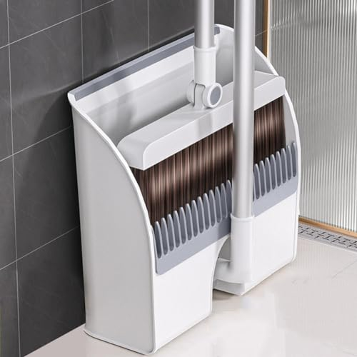 VINGAA Juego de Escoba y recogedor, Juego de Escoba y recogedor de pie, Juego de recogedor de Escoba retráctil, Escoba y recogedor Giratorio de 180°, para Oficina, vestíbulo, jardín