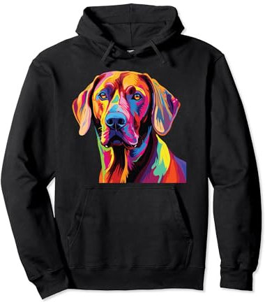 Wasserfarben Farbenfroher Rhodesian Ridgeback Hunde Pullover Hoodie
