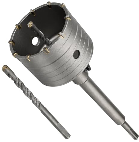 82mm Brocas Sierra Perforadora Hormigón, Lytool Brocas SDS Plus Hormigon con Barra de Conexión de 220 mm, para Cemento, Ladrillo, Piedra, Pared