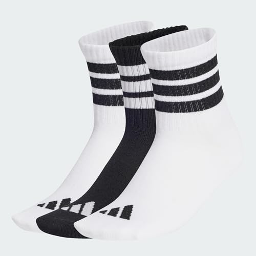 adidas Unisex Kids RIBBED 3PP SOCKS, white/white/black, 6-7 Years
