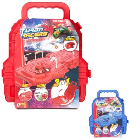 Toi-Toys Spielzeug Rennwagen-Set mit Strecke und Zubehör in zufälliger Variante