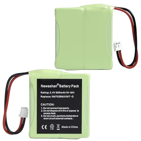 NEWASHAN 2 x Akku 5M702BMX 600 mAh 2,4 V kompatibel mit Medion DECT Festnetztelefon MD81877 MD82130 MD82772 Fritz!Fon MT-D Audioline Slim DECT 500 T-com Sinus A201 Ni-MH Akku GPHP70-R05 GP0827 GP0827