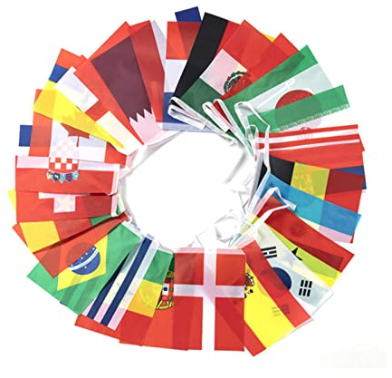 Em 2024 Deko, Fanartikel Em 2024, 32 Flaggen Zeichenfolge Flagge, Fußballspiel Ammer Flaggen An Einer Schnur, Länder Auf Der Ganzen Welt, Nationenflagge, 32 Teams, Hängende Flaggen Für Sportspiel