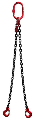 SHT 2-Strang Anschlagkette/Kettengehänge GK 8 | Kettendicke 8 mm | ohne Verkürzungshaken |Tragfähigkeit: 2800 kg (0-45°) & 2000 kg (45-60°) | Nutzlänge: 2 m