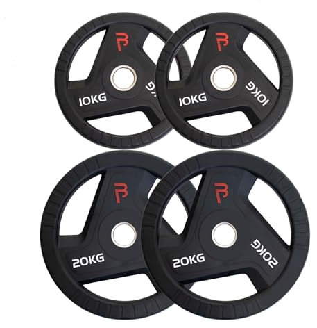 BODYPOWER 60kg Rubber Tri-Grip Olympic Weight Plate Kit