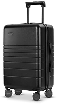 ETERNITIVE - Valise Cabine I Bagage a Main en Polycarbonate & ABS I Taille: 54 x 34 x 22,5 cm 32L I Valise Rigide avec Serrure TSA I Valise a Roulette 360° I Noir