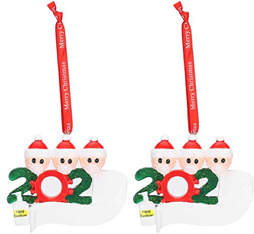 LetCart 2020 Weihnachtsschmuck 2020, Weihnachtsdekoration, personalisierte Gesichtsabdeckung, hängende Heimdekoration, 2 Stück