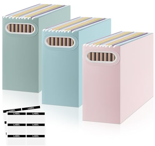 PerKoop 3 Pcs Morandi Color Hanging File Organizer for Classroom, 3 Colors