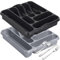 STORM TRADING GROUP Large 7 Compartment Cutlery Tray Rack Holder Drawer Organiser Storage Stand For Kitchen Worktops & Drawers (Black, 1 Tray)
