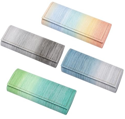 Rairsky 4 Stück Brillenetui Hardcase Bunt, Tragbar Brillenetui Hartschale, Brillenbox, Anti-Kratz Sonnenbrillen Etui Hardcase, Hartschalen-brillenetui Damen für Brillen, Sonnenbrillen, Presbyope