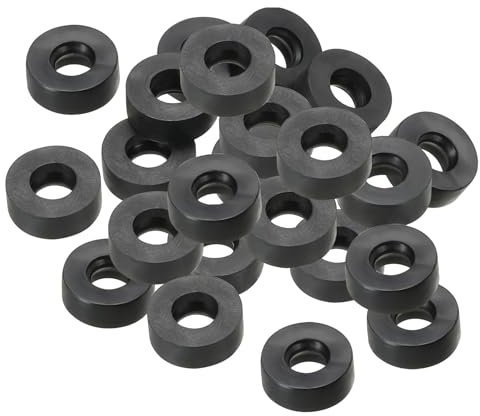 PATIKIL M3 Rubber Flat Washer, 24 Pack 3mm ID 8mm OD 3mm Thick Sealing Spacer Gasket Ring for Faucet Pipe Water Hose Fastener Bolt, Black