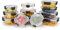 HOUSZY Glass Meal Prep Containers with Lids–12-Pack Borosilicate Glass–Rectangular, Square & Round Glass Containers–Microwave, Oven, Freezer Safe–Airtight & Leakproof (Black)