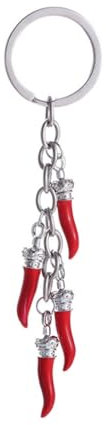 KAHDGSS Porte-clés unique en forme de piment avec pendentif en forme de corne de piment - Accessoire durable en alliage, C, C