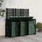 Triple Wheelie Bin Storage Black Solid Wood Pine,Garden Wheelie Bin Hideaway Waste Bin,Storage Shed w/Locking Doors Assisted lift up Lid easy use Outdoor Hygienic Dustbin Unit Cover Steel with D