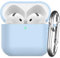 Nemteur Custodia per AirPods 4 2024, Case Protettiva in Silicone per AirPods 4th 2024 Cover in Silicone Visibile a LED Frontale con Moschettone, Azzurro