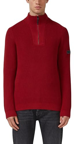 s.Oliver Gerippter Baumwoll-Pullover mit Troyer-Kragen