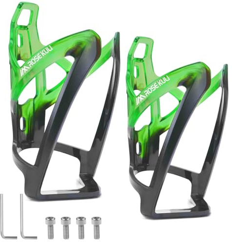 ROSE KULI 2er-Set Fahrrad-Flaschenhalter für MTB und Rennrad, Schwarz&Grün | Stabile Getränkehalter für Trinkflaschen – passend für Fahrrad, E-Bike und Mountainbike