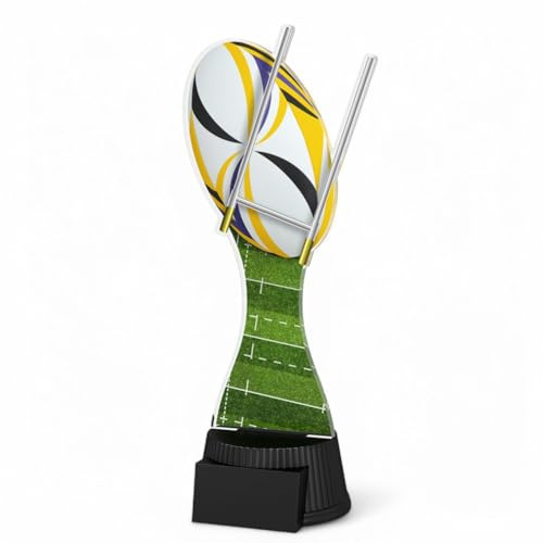 Trophy Monster Trophée de rugby Toronto taille 190 mm | Ballon et poteaux pour clubs, événements et compétitions | Fabriqué à partir d'acrylique imprimé de 6 mm d'épaisseur
