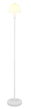 Stehlampe GLENN mit Metallfuß Weiß, Lampenschirm Glas, Höhe 120cm |