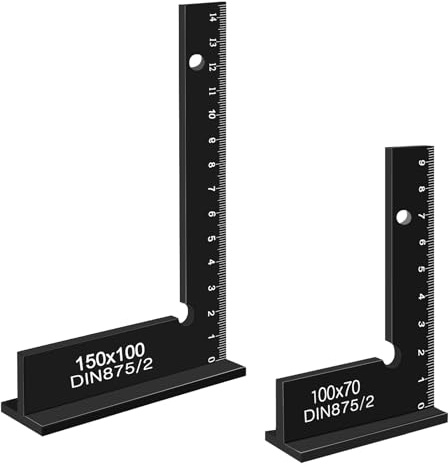 Schlosserwinkel Set,Anschlagwinkel 90 Grad 100 x 70mm und 150 x 100mm,Zimmermannswinkel mit Messskala(cm) für Metallkonstruktionen und Werkstätten Präzisionsarbeiten