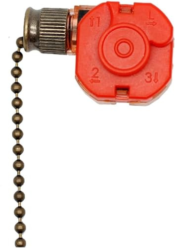 Interruttori a cordicella Interruttore di controllo della velocità di ricambio for ventilatore a 3 velocità e 4 fili, interruttore for lampadario(3089r 3)