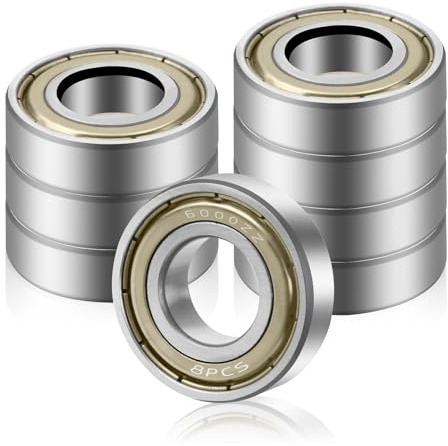 Hexizexi 8 Stück 6000ZZ Kugellager 10x26x8mm | Metall Double Shielded Miniatur Rillenkugellager für Skateboards Drehbänke Baumaschinen DIY