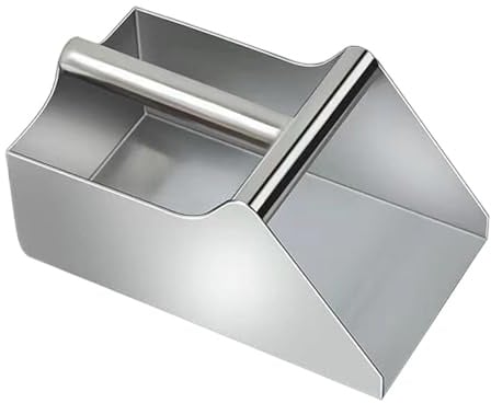 KiBcsLic Paletta Acciaio Inox con Manico Ergonomico Raccolta Spazzatura Paletta Multiuso Manuale Detriti E Granaglie Adatta per Casa Officina Magazzino Orto, 25x25x12 Cm