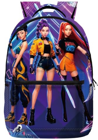 UBBY Demon Hunters 3D gedruckter Kinderschulrucksack für Schüler 41x30x14cm (16 Zoll) Cute Stil Schulrucksack kinderrucksäcke für Teenager & Kinder Büchertaschen, Kinderschultasche (Glanz)