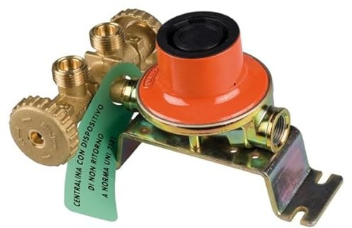 TANIASHOP Mini Centralina GPL 2 Bombole 4Kg/h Regolatore Gas Bassa Pressione 30 mbar con Valvole Sicurezza