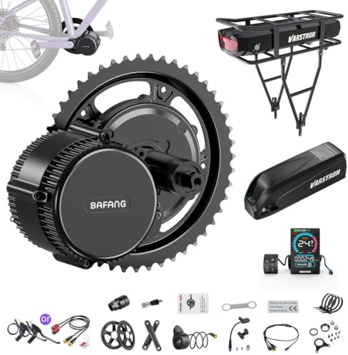 BAFANG E-Bike Umbausatz Mittelmotor mit Akku Optional BBS01B BBS02B BBS-HD | 36V 48V 250W 35OW 5OOW 75OW 1OOOW Ebike Conversion Kit, Mittelmotor für 68–73mm Tretlager Citybike Mountainbike