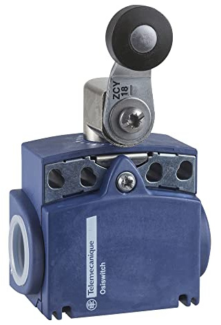 Telemecanique Sensors XCKT2118P16 Limit Switch with Thermoplastic Roller Lever, Plastic, Series XCKT, Rotary Head, M16 x 1.5 Cable Gland, 1 NC + 1 NO Snap Action Contacts, 24 mm/40 mm Tracking