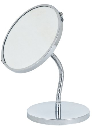 Wenko 3656430100 Kosmetik-Standspiegel Merano - klappbar, 300%, ø 16 cm, 18 x 27 x 17 cm, chrom