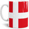 Tassendruck Flaggen-Tasse/Souvenir/Urlaub/Länder-Fahne/Kaffetasse/Mug/Cup - (Dänemark, Normal)