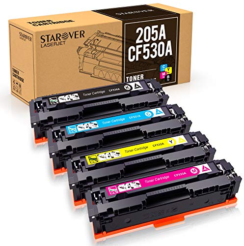 STAROVER Kompatibel Tonerpatronen Ersatz für HP 205A CF530A CF531A CF532A CF533A für HP Color Laserjet Pro M181FW M181 M180 180N für HP Color Laserjet Pro M154A M154NW M154 (4 Packung)