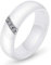 PAURO Damen Schräg Stange Zirkon Engagement Hochzeit Band Ringe Keramik Weiß Größe 62 (19.7)