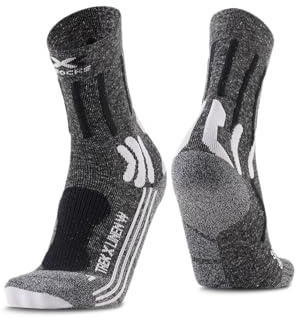 X-Bionic 4.0 TREK X LINEN Damen-Trekking-Socken, verbesserte Kühltechnologie und erhöhter Komfort für anspruchsvolle Trails und Outdoor-Aktivitäten - Grau/Schwarz, 35-36
