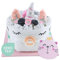 Windeltorte ® Einhorn Rosa Mädchen - Neugeborenen Geschenk Geburt [Freude Schenken] Babyparty Pullerparty Spielzeug Erstausstattung Feuchttücher Spucktücher Baby Socken Schnuller - Torte bestellen