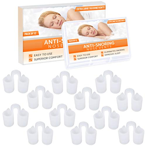 Nasendilatator zur Entlastung der Nasennebenhöhlen (12er-Pack in XL) Weiche Silikonventile - Eine einfache Lösung für Schnarcher - Wiederverwendbares Schnarchgerät von Mobi Lock