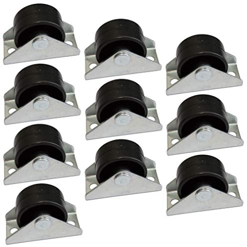 Aerzetix: 10 x Rollen für Möbel Platin Durchmesser 30 mm W15,5 mm H32,5 mm 25 kg Montageplatte 21 x 48 mm C42666