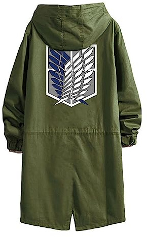 WANHONGYUE Anime Hoodie Strenchcoat mit Kapuze Cosplay Kostüm Lang Windbreaker Jacke Outwear Sweatshirt Mäntel