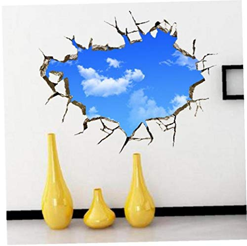 Angoter 3D-Himmel-Weiß-Wolken-Wand-Aufkleber für Kind-Raum-Decke Dach Wandtattoo Home Decor Selbstklebende Boden Art Wandplakat
