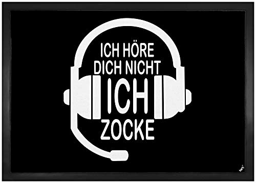 1art1 Gaming Ich Höre Dich Nicht, Ich Zocke Fußmatte Dekomatte Innenbereich | Design Türmatte 70x50 cm