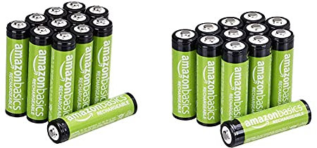 Amazon Basics Piles Rechargeables AA 2000 mAh (Lot de 12) - Pré-chargées & Piles Rechargeables AAA, Pré-Chargées - Lot de 12