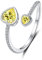 Geburtsstein Mädchen Ring Sterling Silber November Gelbes Herz Monatsstein Geburtstagsgeschenke Schmuck Für Freund oder Tochter oder Kinder