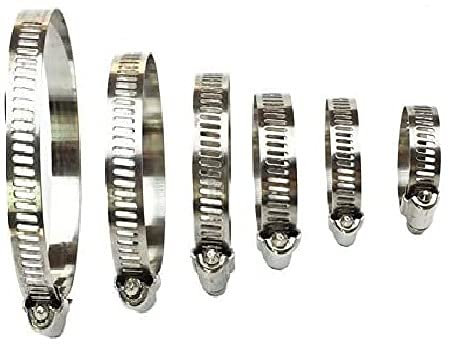 7 Pc - Large Hose Clamp Jubilee Clips Set Steel Clamps Stainless Adjustable Pipe Tube Clamps Assorted- UK 6-12mm, 8-16mm, 10-19mm, 35-51mm, 51-76mm, 76-82mm, 91-114mm