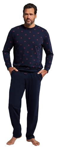 JP 1880 Herren Bauch-Schlafanzug, Zweiteiler, Longsleeve, Elastischer Saum, Lange Hose, Bis 8 XL Pyjamaset