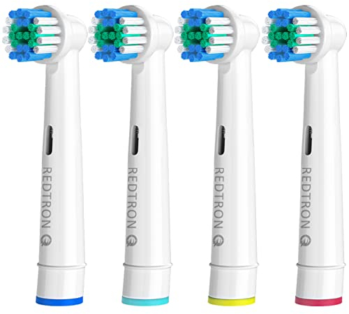 REDTRON Recambios para Cepillo de Dientes Eléctrico compatible con Oral B (4 unidades), Cabezal de cepillo de dientes Precision Clean Pro1000 Pro3000 Pro5000 Pro7000 y más