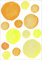 wolga-kreativ Wandtattoo Wandsticker Wandbild 60 Stück Wasserfarben gelb orange Punkte Tupfen Set Wanddeko Set Kinderzimmer Spielzimmer Babyzimmer Mädchen Junge-n Baby Zimmer wandtattoo