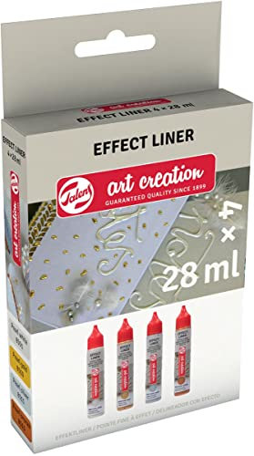 Talens Art Creation Juego de Liner Efecto | Liner 3D en 4 Colores Perlados | Liner Relieve para Bricolaje, Tarjetería, Textiles